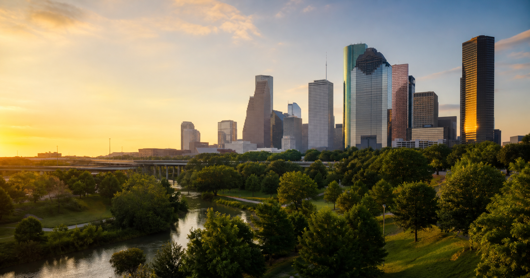 Houston skyline at dusk